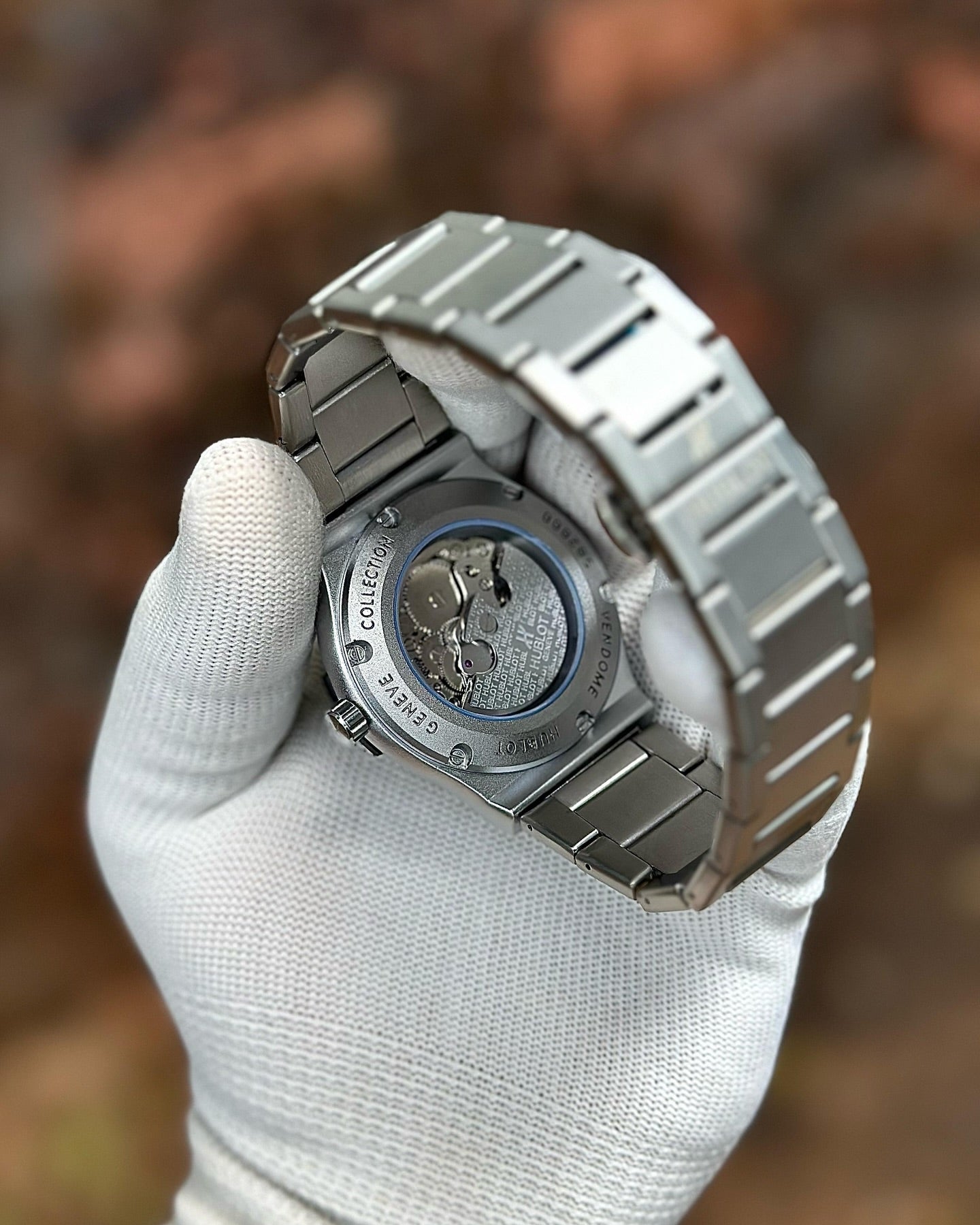 Hublot Automatic Skeleton Dial Steel Bracelet